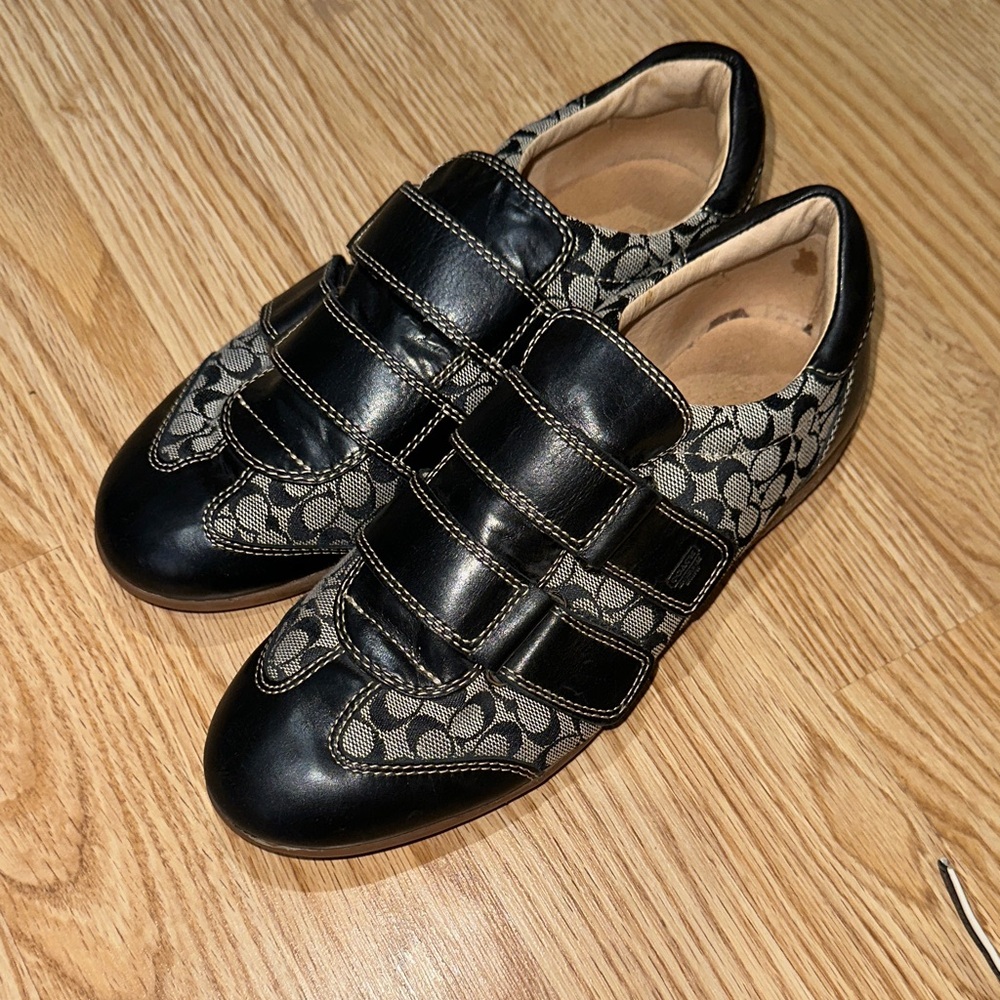 Coach Black and Gray Patterned Sneakers Susanna P354